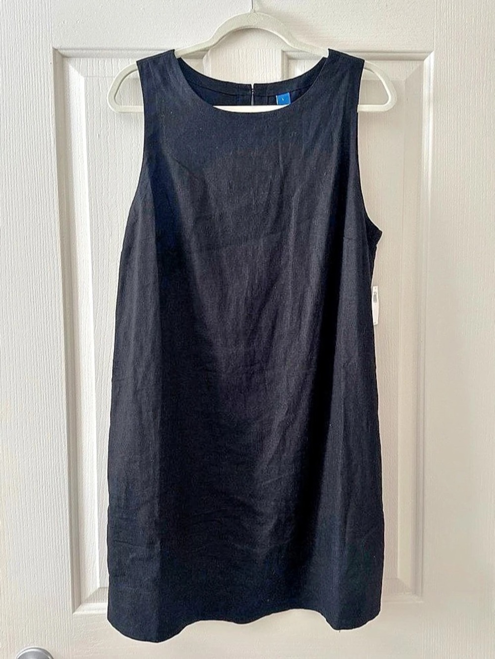 Old Navy Sleeveless Linen-Blend Mini Shift Dress Black Large
